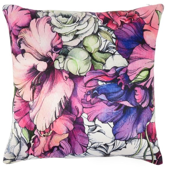 Decorative Throw Pillow Cover Cotton Cushion Covers Floral Pattern 18x18 Inches - Picture 1 of 5